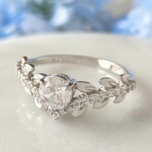 Wishbone Leaf Ring - 925 Sterling Silver size 6